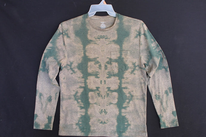 Men's long sleeve shirt 50/50 cotton poly monochromatic Medium #1991 Totem design $120