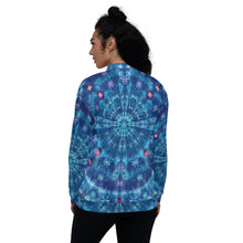 Load image into Gallery viewer, &#39;Out of the Blue&#39; Unisex Bomber Jacket (Polyester)