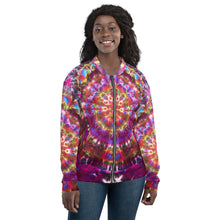 Load image into Gallery viewer, 'Transcendant Orchidaceae' Unisex Bomber Jacket (Polyester)