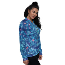 Load image into Gallery viewer, &#39;Out of the Blue&#39; Unisex Bomber Jacket (Polyester)