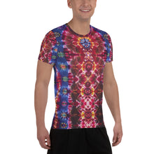 Load image into Gallery viewer, Cosmic Portal' - Art Print Men's Athletic T-shirt (Body fitted)
