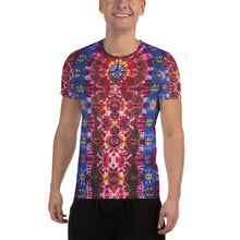 Load image into Gallery viewer, Cosmic Portal' - Art Print Men's Athletic T-shirt (Body fitted)