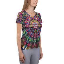 Load image into Gallery viewer, Celebration of Life' All-Over Print Women's Athletic T-shirt (Slim Fit)