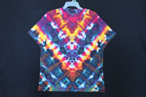 Men's V neck stretch T shirt XL #1624 Chevron design $85