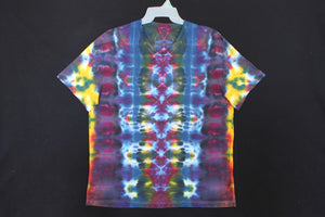 Men's V neck Stretch T shirt XL #1625 Totem design  $85