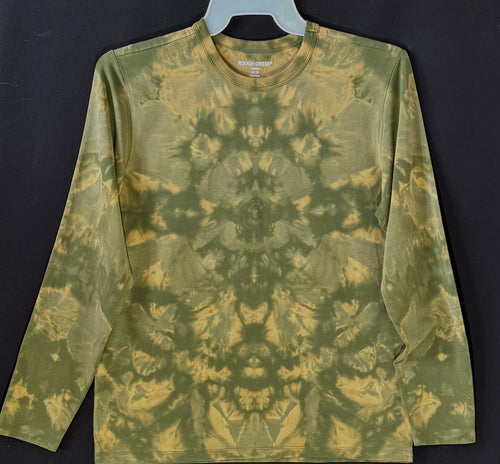 Long sleeve Cotton Supima Stretch T shirt Medium #4959  Mandala design $120