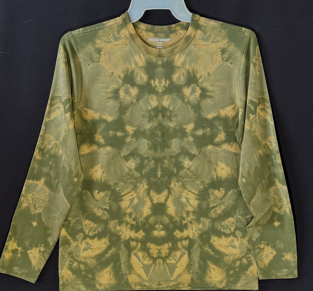 Long sleeve Cotton Supima Stretch T shirt Medium #4959  Mandala design $120