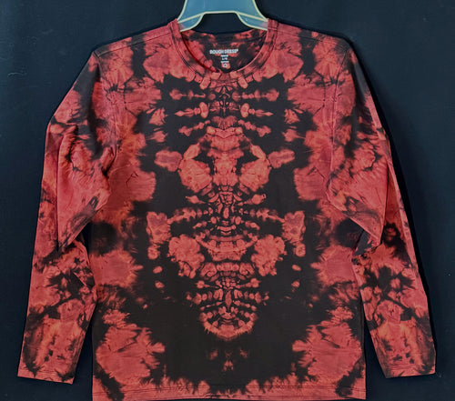Long sleeve stretch Cotton Monochromatic T shirt Large #4965 Scarab Totem design $120