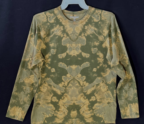 Long sleeve stretch Monochromatic Cotton T shirt Large #4966 God's Eye design $120