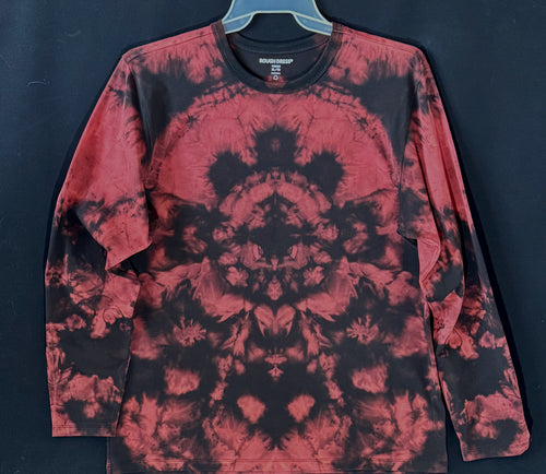 Long sleeve stretch monochromatic Cotton T shirt XL #4968 Mandala design $120