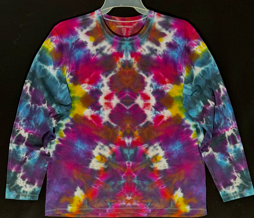 Long sleeve cotton stretch  shirt XL #5068 God's Eye design $120