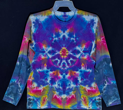 Long sleeve stretch cotton T shirt Large #5076 Mandala design $120