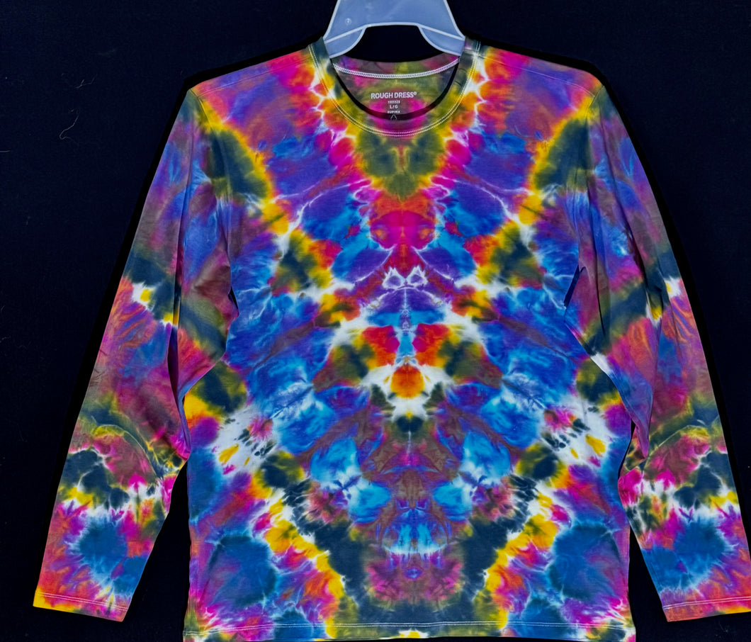 Long sleeve stretch cotton T shirt Large #5078 Chevron design $120