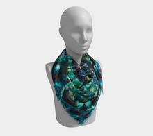 Load image into Gallery viewer, Mandala Scarf 100% Natural Silk #6299 - &#39;Peacock Throne&#39;