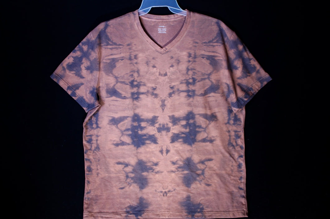 Men's Stretch V neck T shirt XXL #0186 Monochromatic Totem design $85