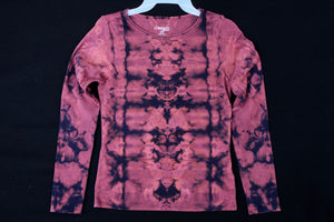 Women's Stretch long sleeve shirt Small (32"chest) #0267 Monochromatic Totem design $120