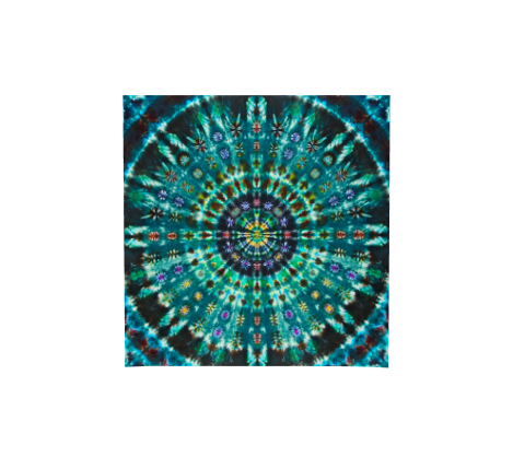 Mandala Scarf 100% Natural Silk #6299 - 'Peacock Throne'